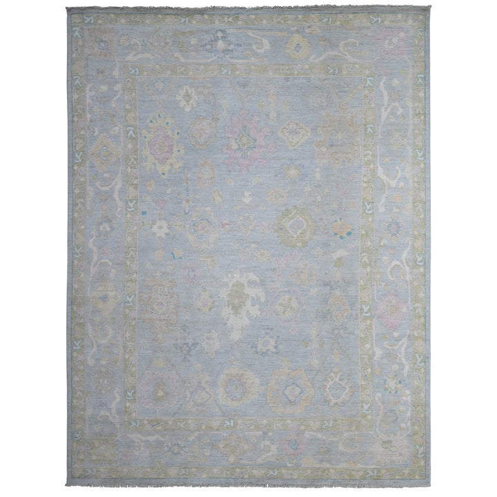 8'10" x 11'8" New Hand Knotted Blue Wool Rectangle Oriental Rug - MOA10288876