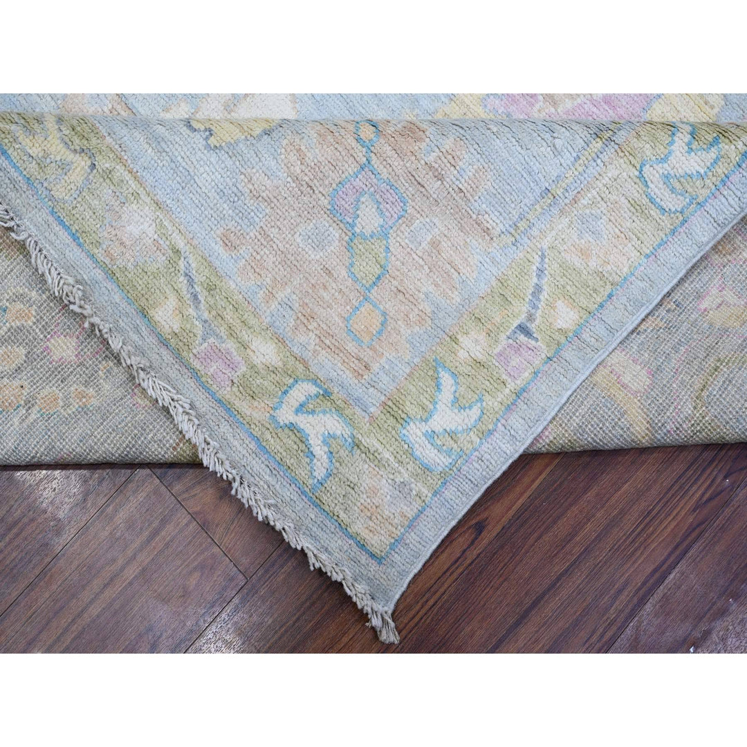 8'10" x 11'8" New Hand Knotted Blue Wool Rectangle Oriental Rug - MOA10288876