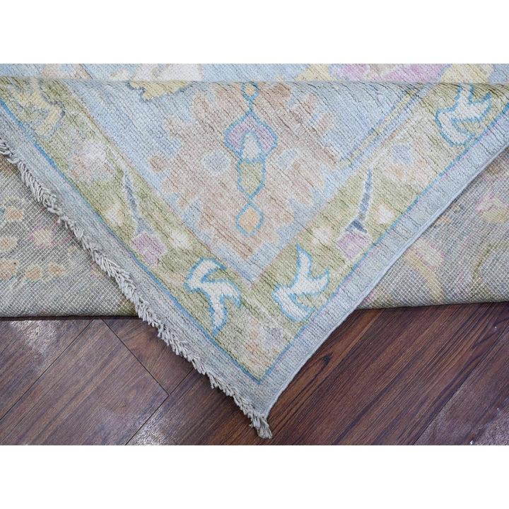 8'10" x 11'8" New Hand Knotted Blue Wool Rectangle Oriental Rug - MOA10288876