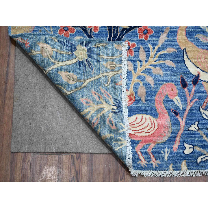 9'0" x 11'10" New Hand Knotted Blue Wool Rectangle Oriental Rug - MOA10288878