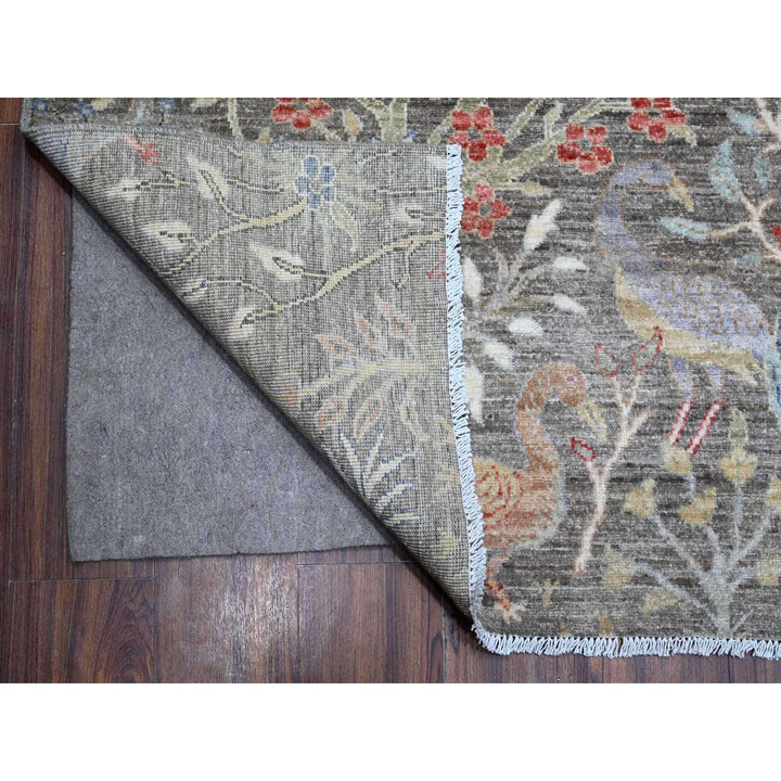 10'2" x 13'10" New Hand Knotted Grey Wool Rectangle Oriental Rug - MOA10288879