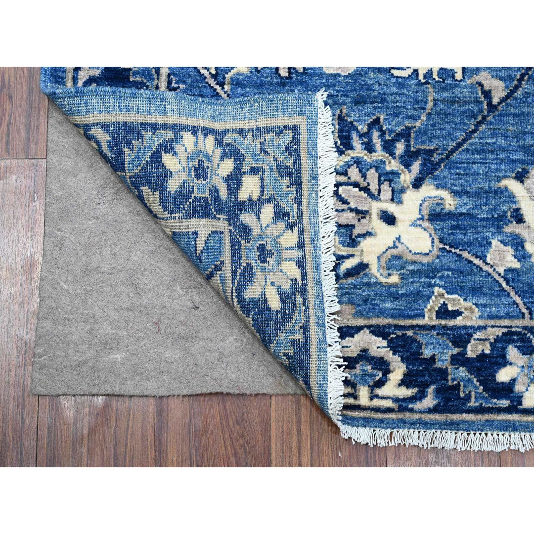 2'10" x 8'3" New Hand Knotted Blue Wool Runner Oriental Rug - MOA10288882