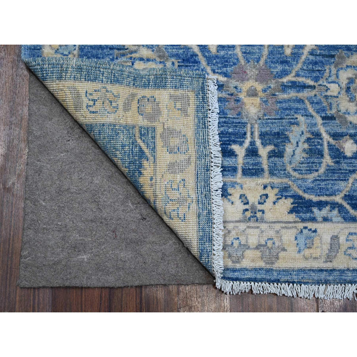 2'7" x 11'8" New Hand Knotted Blue Wool Runner Oriental Rug - MOA10288884