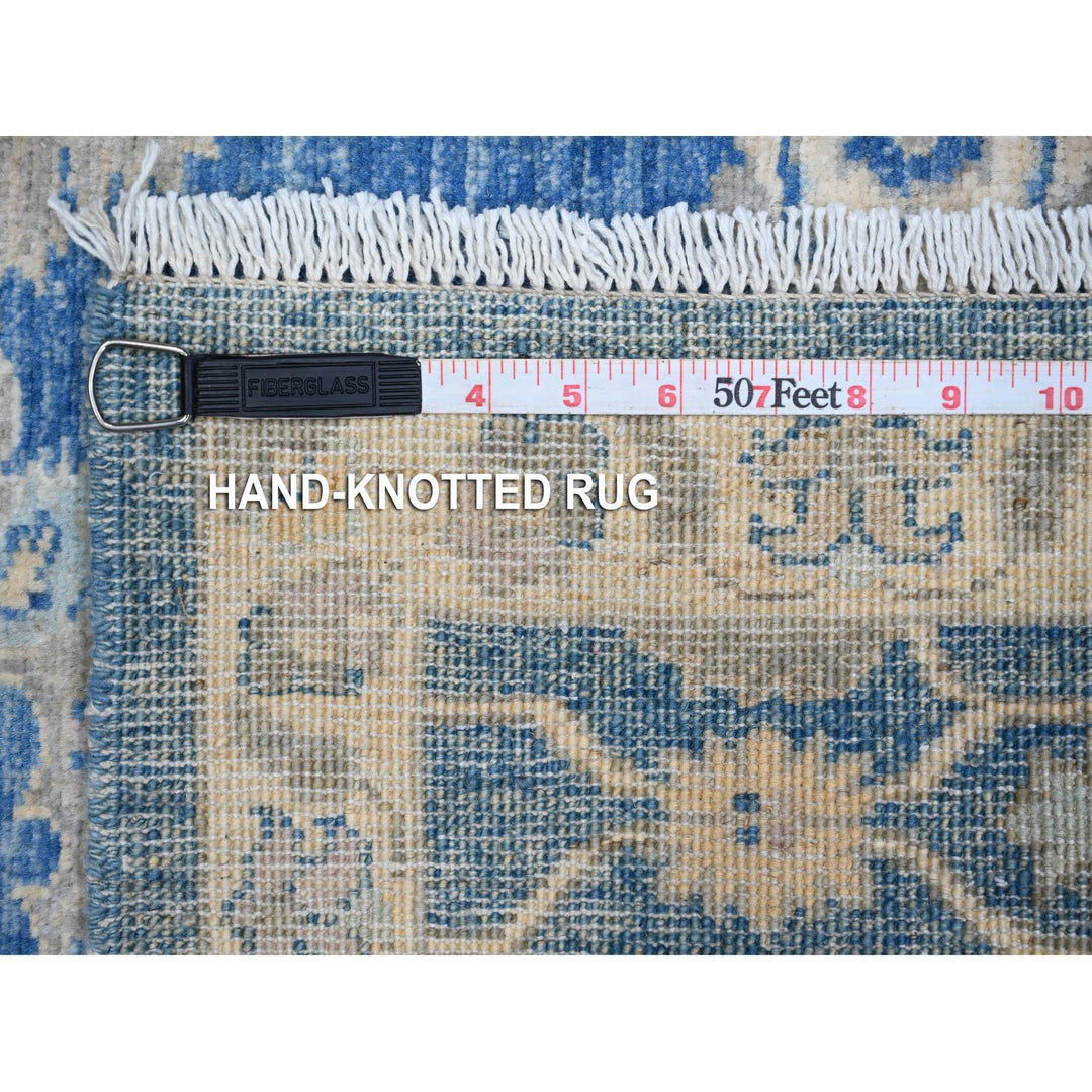 2'7" x 11'8" New Hand Knotted Blue Wool Runner Oriental Rug - MOA10288884