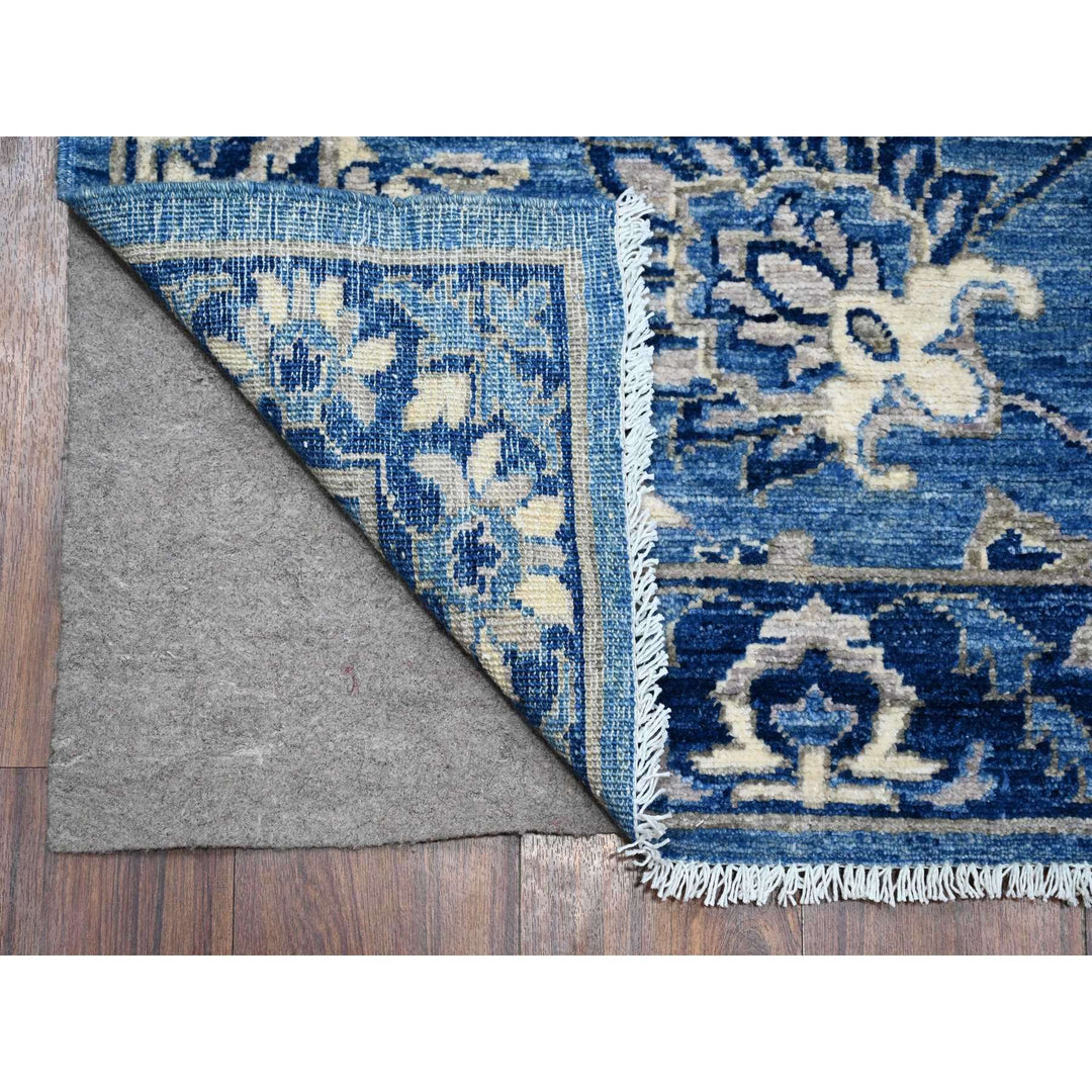 2'10" x 11'9" New Hand Knotted Blue Wool Runner Oriental Rug - MOA10288885