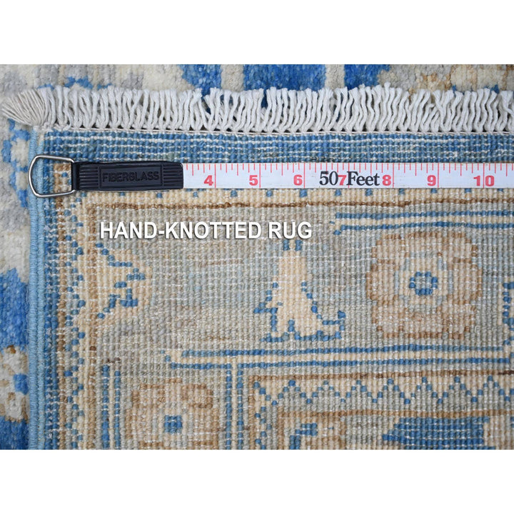 2'6" x 13'9" New Hand Knotted Blue Wool Runner Oriental Rug - MOA10288890