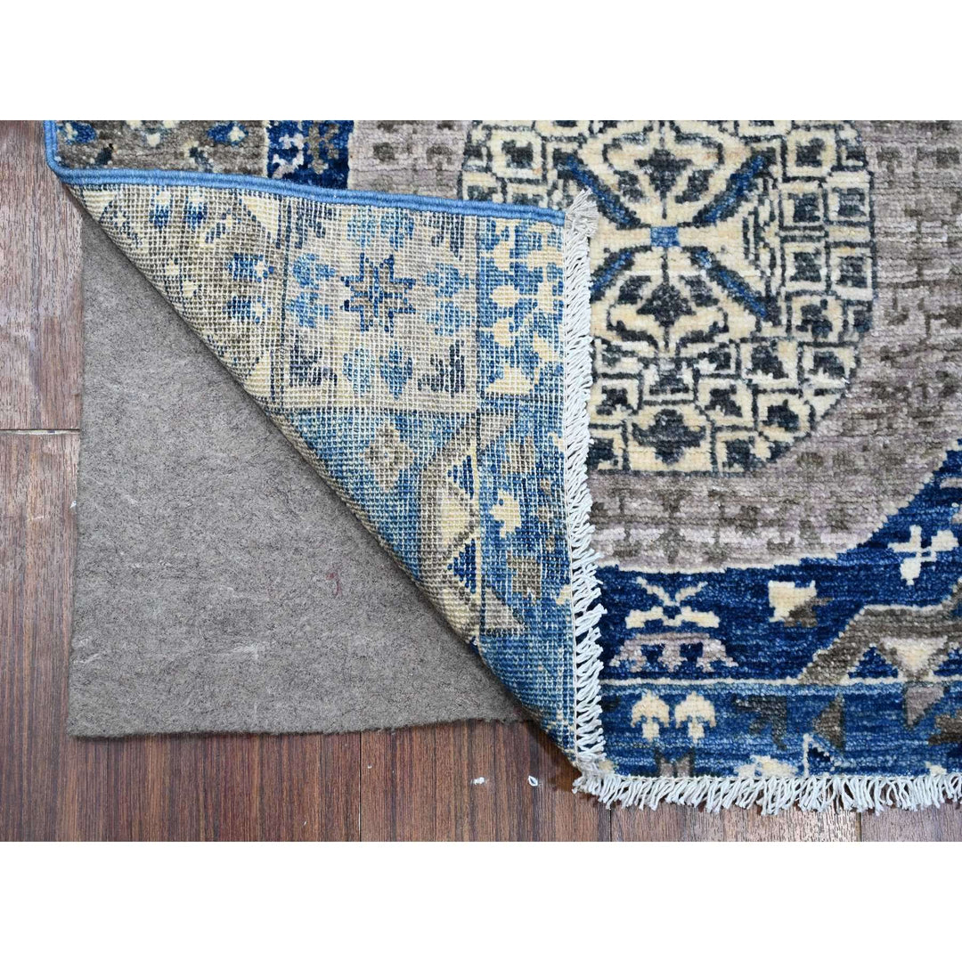 2'7" x 11'9" New Hand Knotted Blue Wool Runner Oriental Rug - MOA10288892