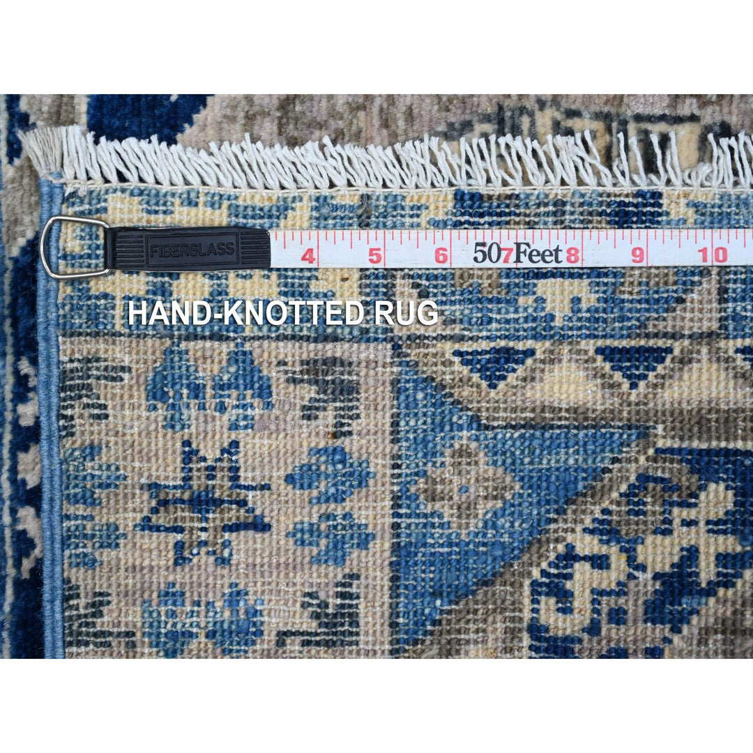 2'7" x 11'9" New Hand Knotted Blue Wool Runner Oriental Rug - MOA10288892