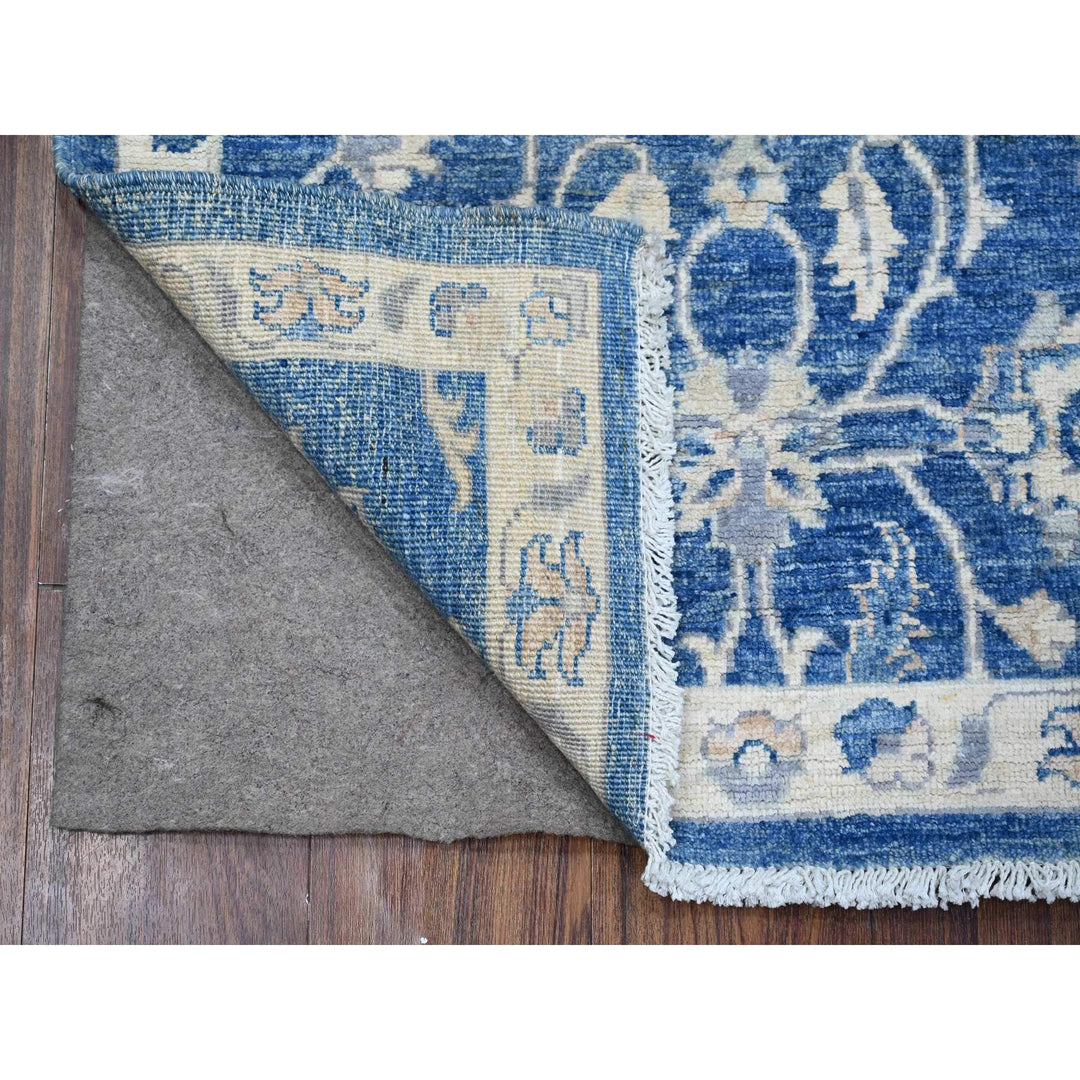 2'6" x 7'9" New Hand Knotted Blue Wool Runner Oriental Rug - MOA10288893