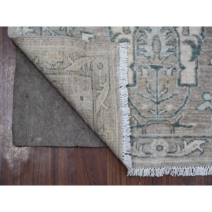 2'9" x 9'7" New Hand Knotted Grey Wool Runner Oriental Rug - MOA10288895