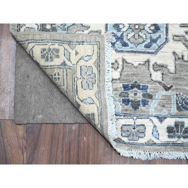 2'5" x 10'8" New Hand Knotted Grey Wool Runner Oriental Rug - MOA10288899