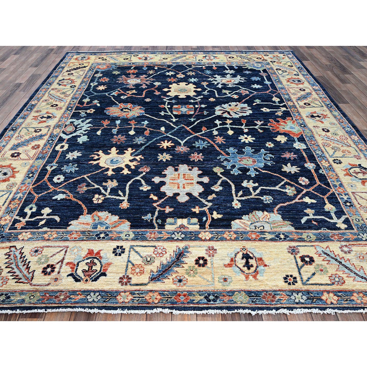 8'3" x 10'0" New Hand Knotted Blue Wool Rectangle Oriental Rug - MOA102888