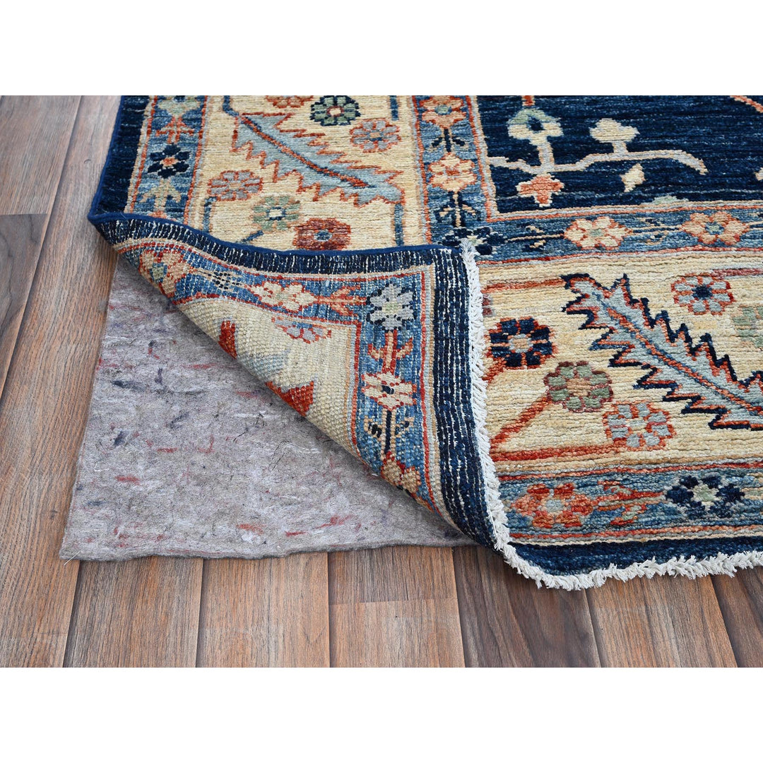 8'3" x 10'0" New Hand Knotted Blue Wool Rectangle Oriental Rug - MOA102888