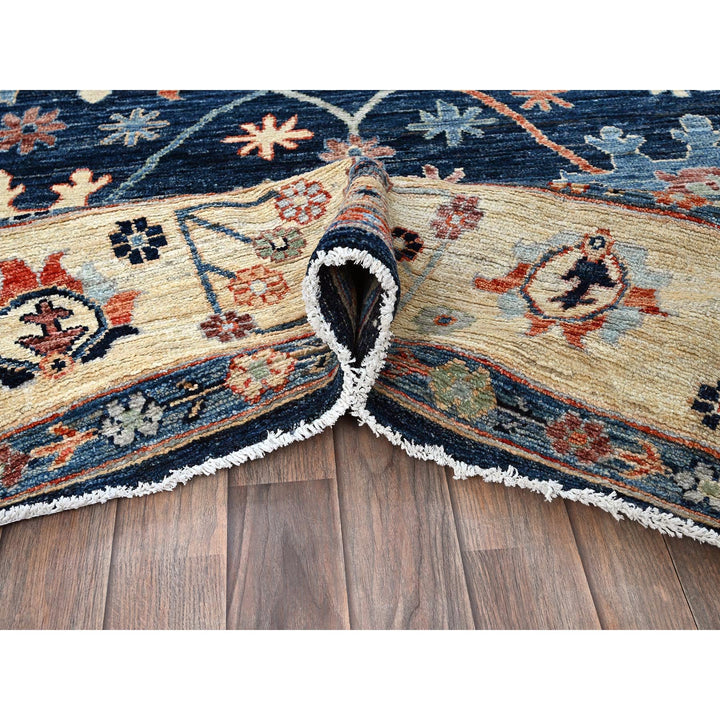 8'3" x 10'0" New Hand Knotted Blue Wool Rectangle Oriental Rug - MOA102888