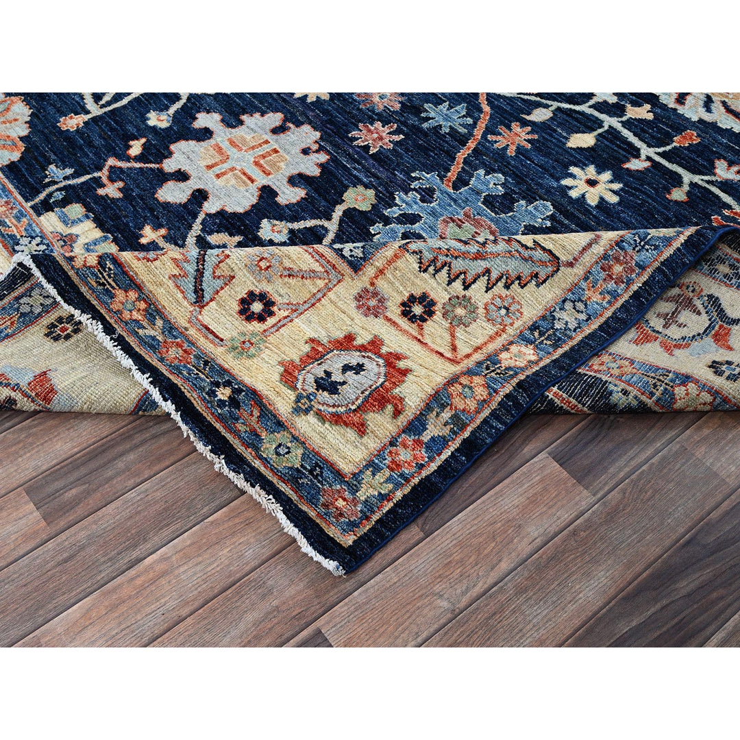 8'3" x 10'0" New Hand Knotted Blue Wool Rectangle Oriental Rug - MOA102888