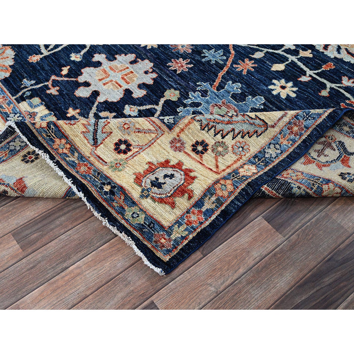 8'3" x 10'0" New Hand Knotted Blue Wool Rectangle Oriental Rug - MOA102888