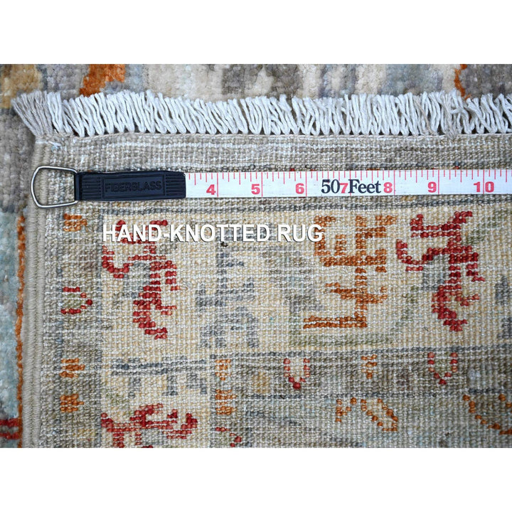 2'5" x 7'8" New Hand Knotted Grey Wool Runner Oriental Rug - MOA10288901