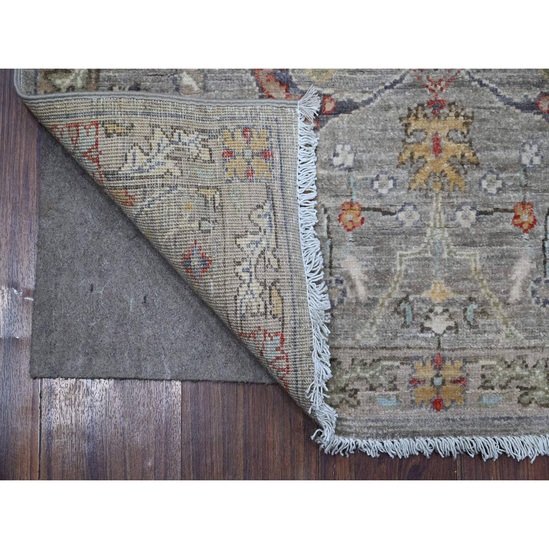 3'0" x 7'10" New Hand Knotted Grey Wool Runner Oriental Rug - MOA10288903