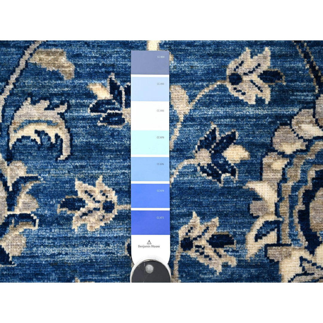 2'7" x 9'11" New Hand Knotted Blue Cotton Runner Oriental Rug - MOA10288904