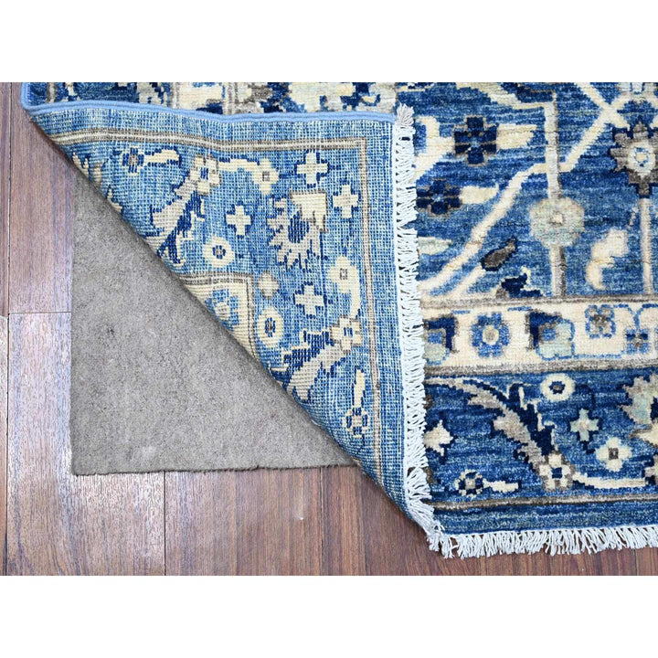 4'1" x 9'6" New Hand Knotted Blue Cotton Runner Oriental Rug - MOA10288911