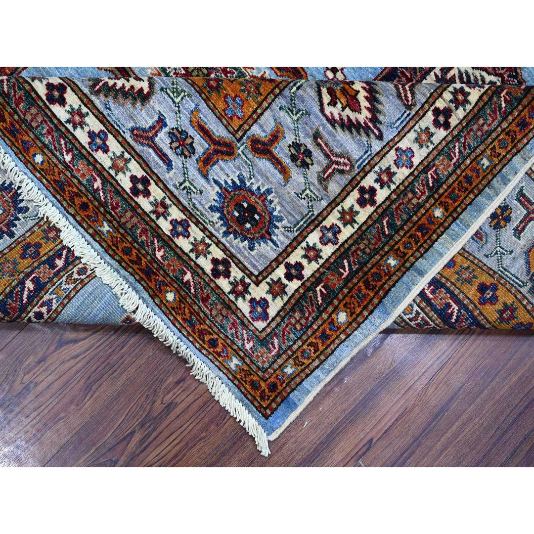 8'3" x 9'8" New Hand Knotted Blue Wool Rectangle Oriental Rug - MOA10288913