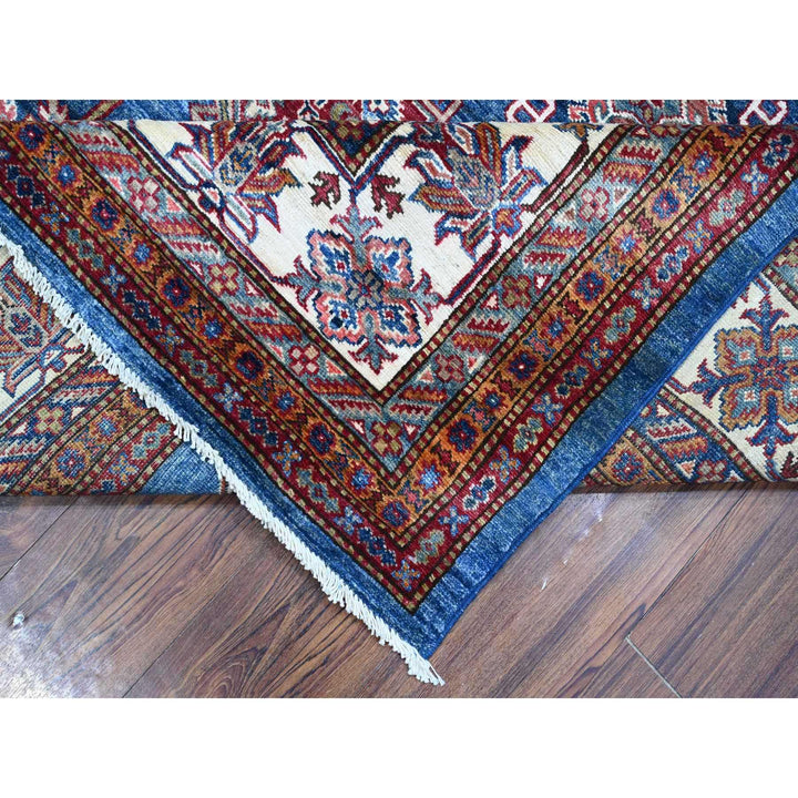 8'0" x 9'11" New Hand Knotted Blue Wool Rectangle Oriental Rug - MOA10288914