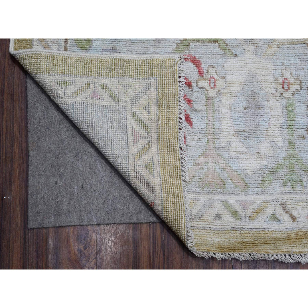 8'11" x 12'6" New Hand Knotted Yellow Wool Rectangle Oriental Rug - MOA10288918