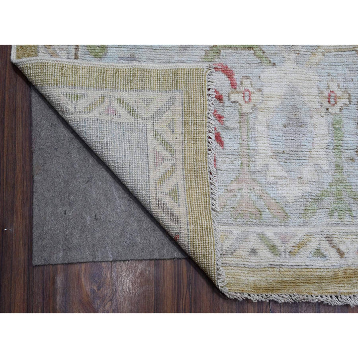 8'11" x 12'6" New Hand Knotted Yellow Wool Rectangle Oriental Rug - MOA10288918