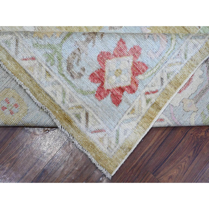 8'11" x 12'6" New Hand Knotted Yellow Wool Rectangle Oriental Rug - MOA10288918