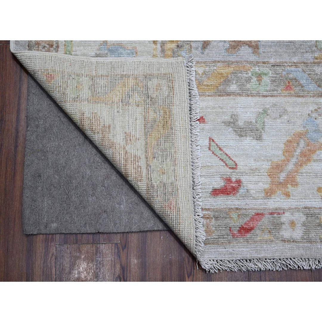 8'11" x 11'10" New Hand Knotted Grey Wool Rectangle Oriental Rug - MOA10288919