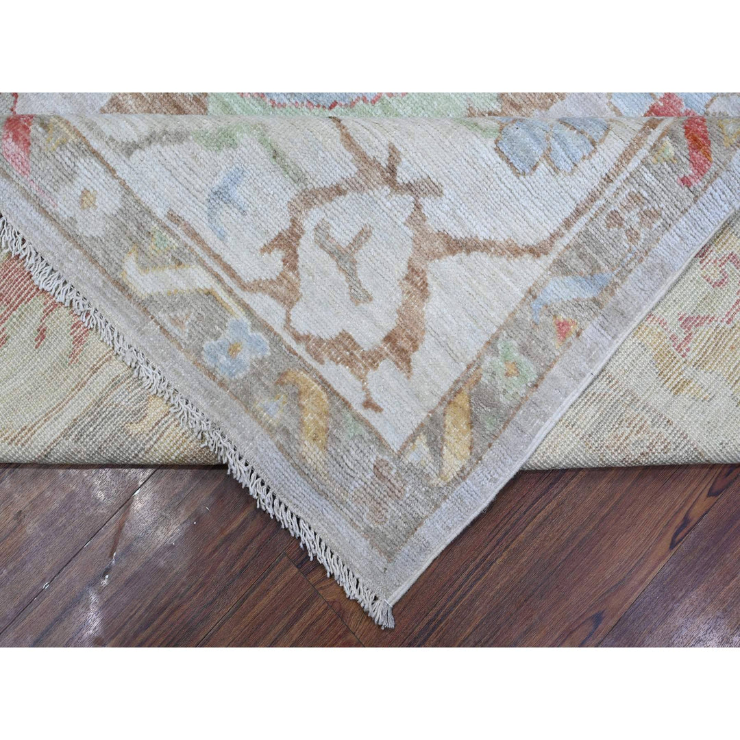 8'11" x 11'10" New Hand Knotted Grey Wool Rectangle Oriental Rug - MOA10288919