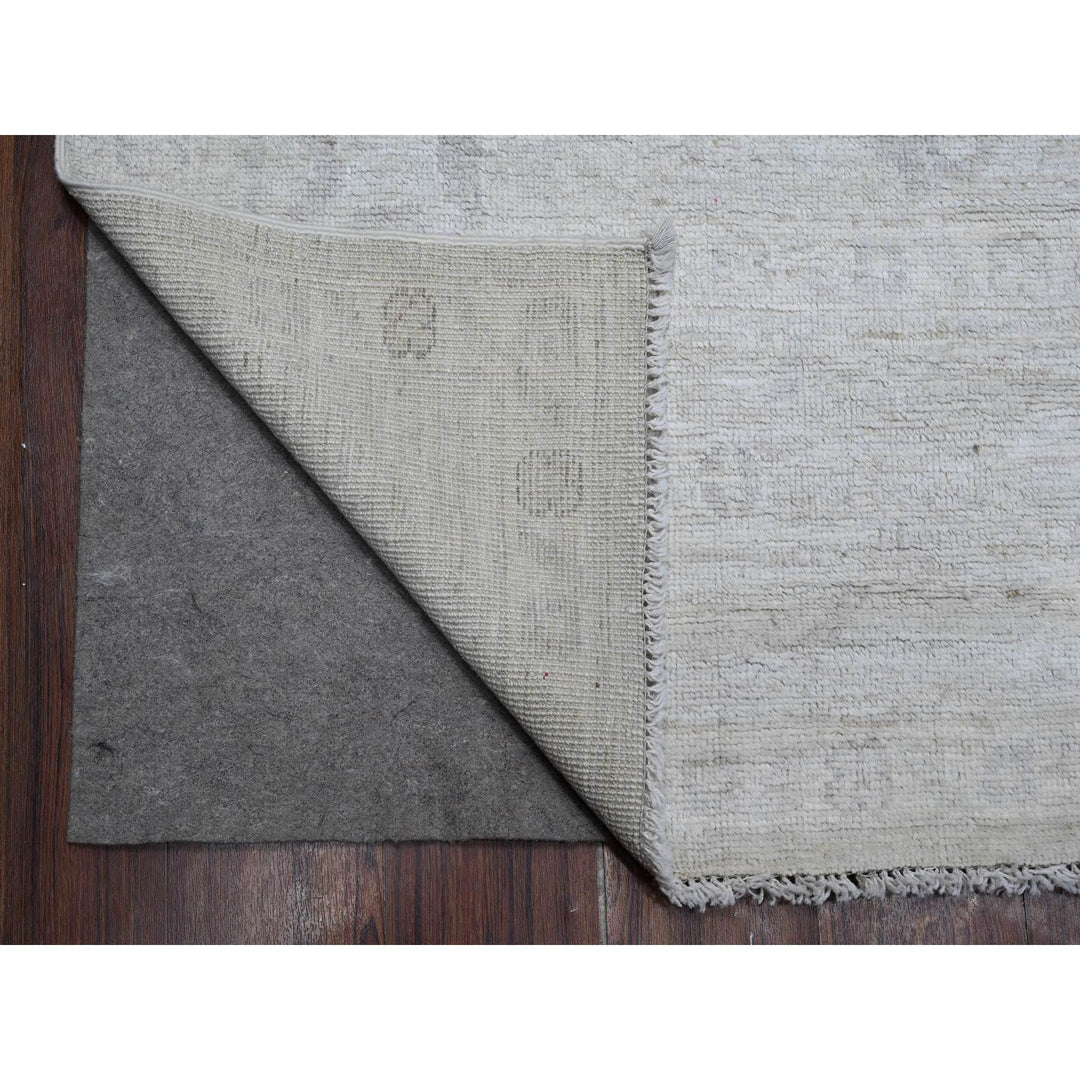 8'8" x 11'7" New Hand Knotted Grey Wool Rectangle Oriental Rug - MOA10288923