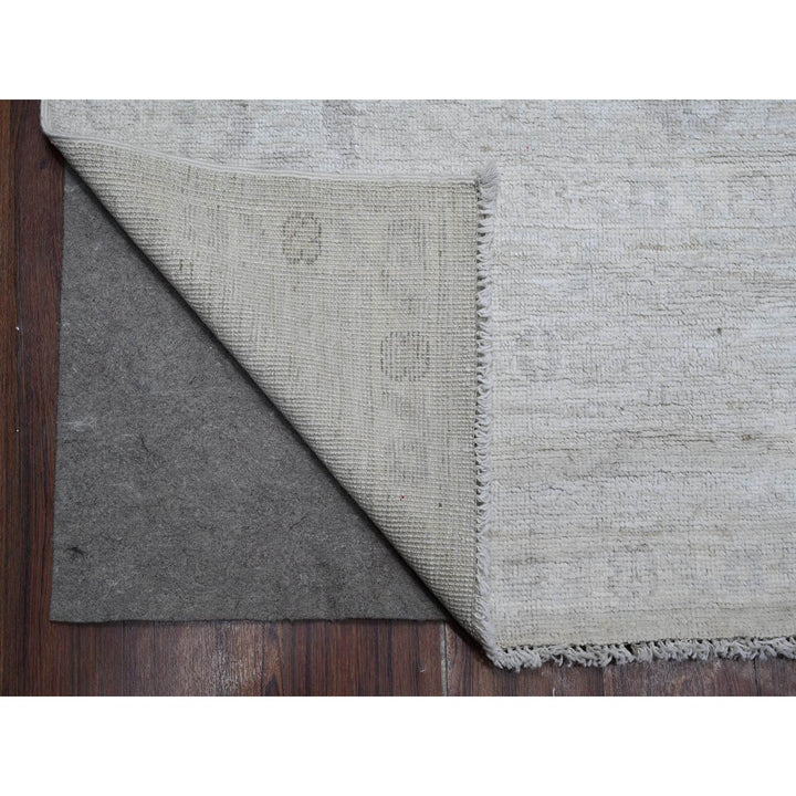 8'8" x 11'7" New Hand Knotted Grey Wool Rectangle Oriental Rug - MOA10288923