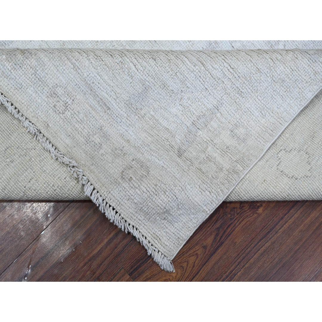 8'8" x 11'7" New Hand Knotted Grey Wool Rectangle Oriental Rug - MOA10288923