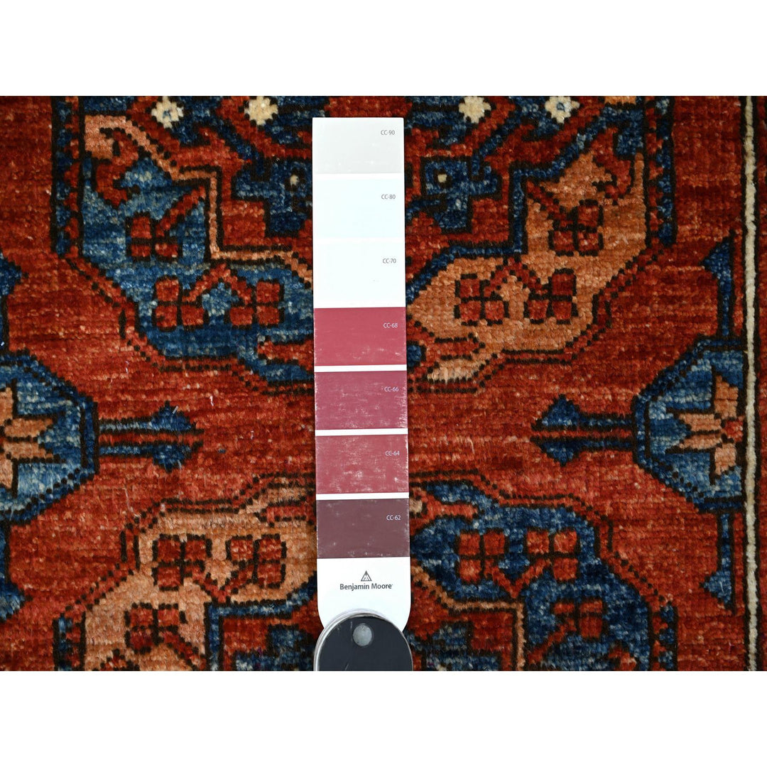 2'10" x 5'10" New Hand Knotted Red Wool Runner Oriental Rug - MOA10288933