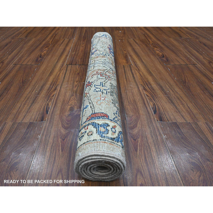 2'11" x 6'2" New Hand Knotted Grey Wool Runner Oriental Rug - MOA10288939