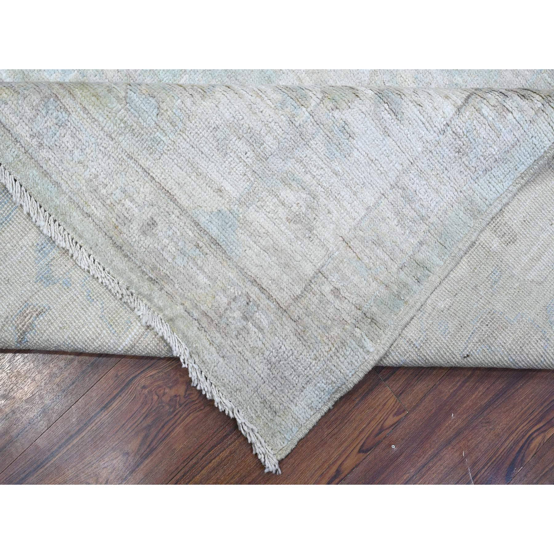 8'11" x 11'4" New Hand Knotted Grey Wool Rectangle Oriental Rug - MOA10288951