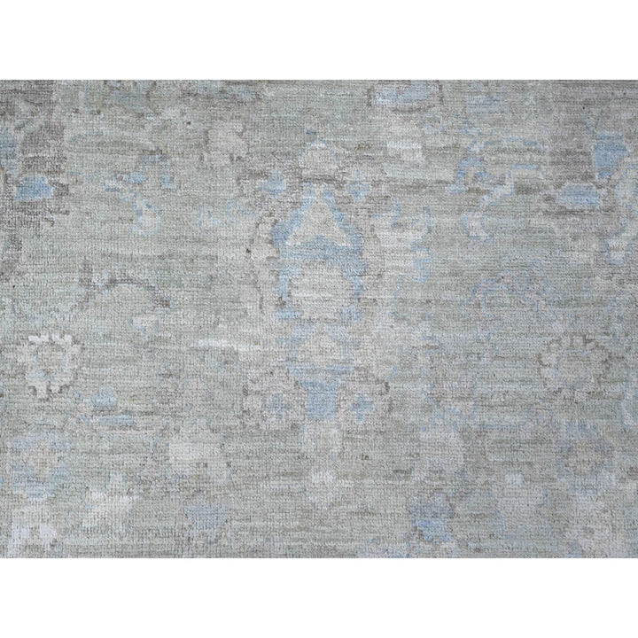 8'11" x 11'4" New Hand Knotted Grey Wool Rectangle Oriental Rug - MOA10288951