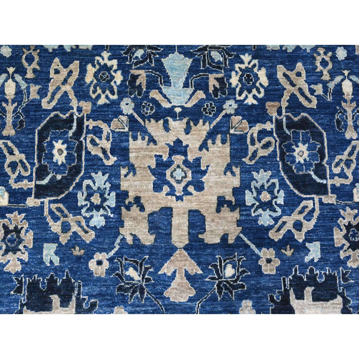 9'3" x 11'9" New Hand Knotted Blue Wool Rectangle Oriental Rug - MOA10288952