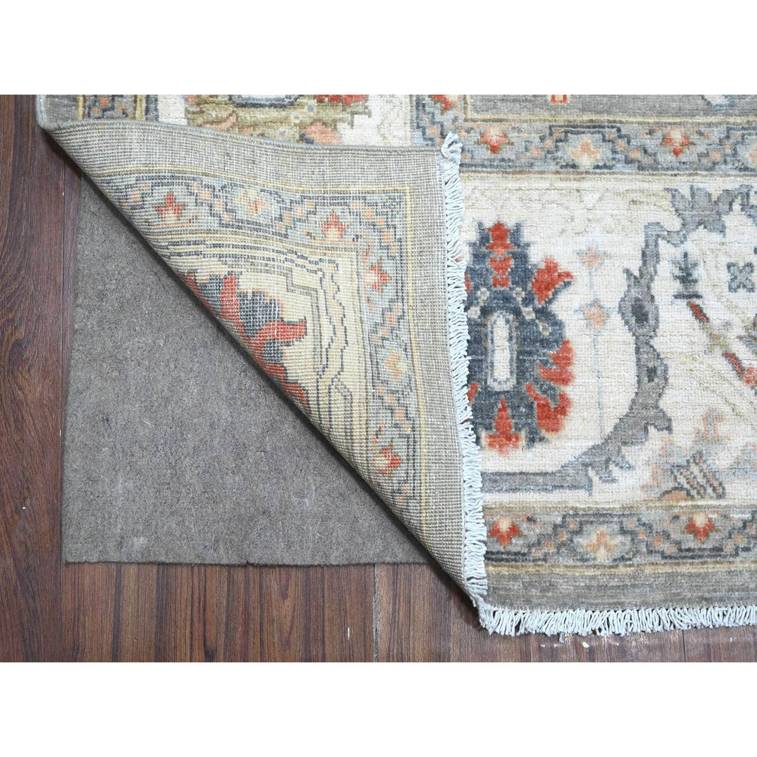 9'2" x 12'0" New Hand Knotted Grey Wool Rectangle Oriental Rug - MOA10288955