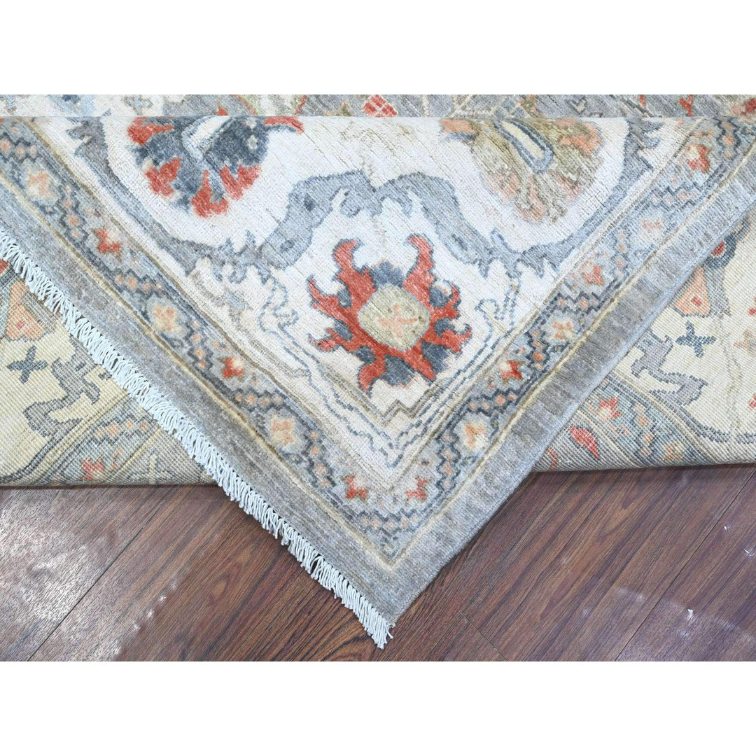 9'2" x 12'0" New Hand Knotted Grey Wool Rectangle Oriental Rug - MOA10288955