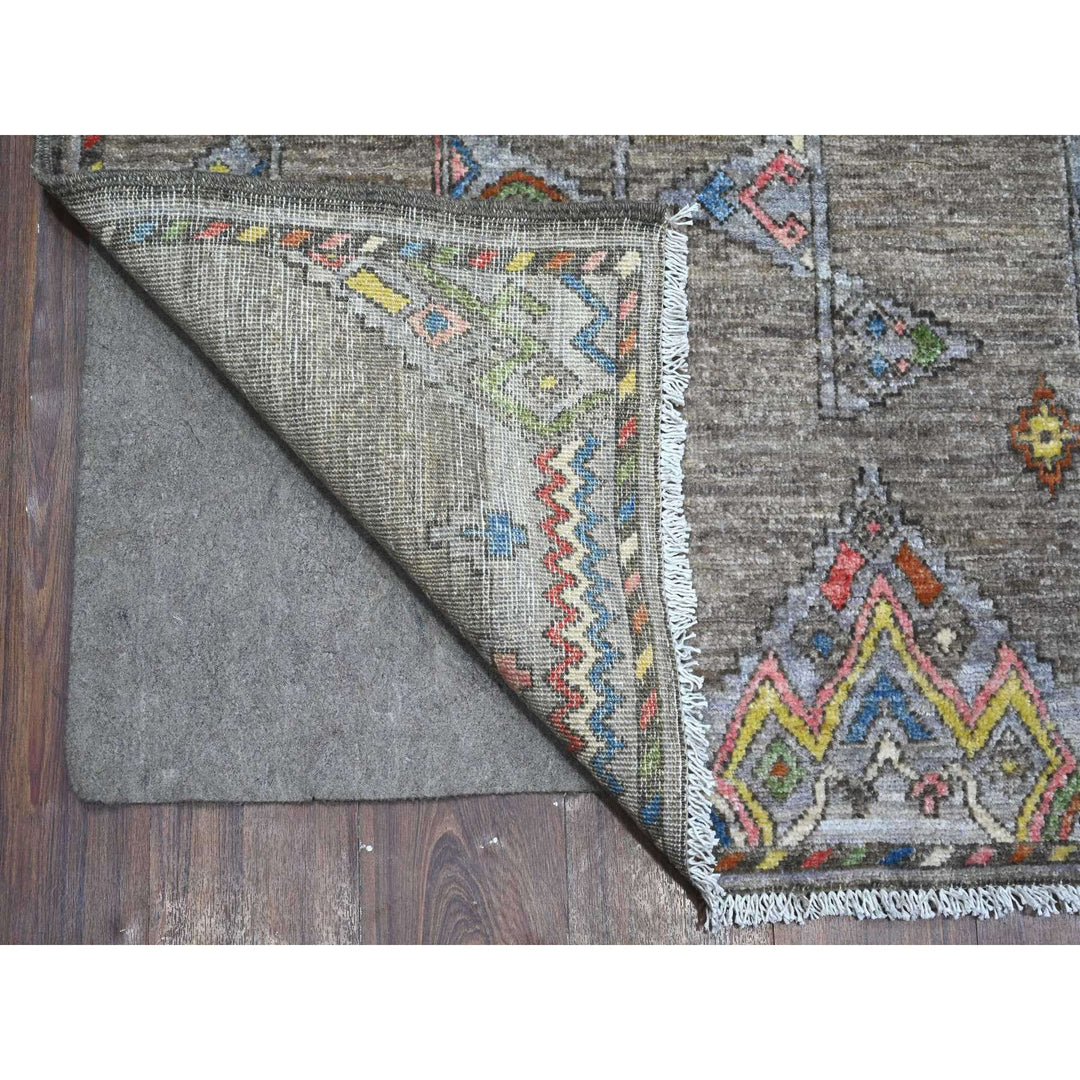 8'2" x 9'8" New Hand Knotted Grey Wool Rectangle Oriental Rug - MOA10288957