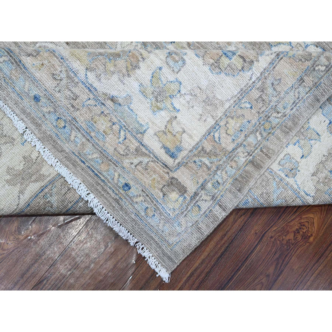 9'0" x 11'10" New Hand Knotted Grey Wool Rectangle Oriental Rug - MOA10288958