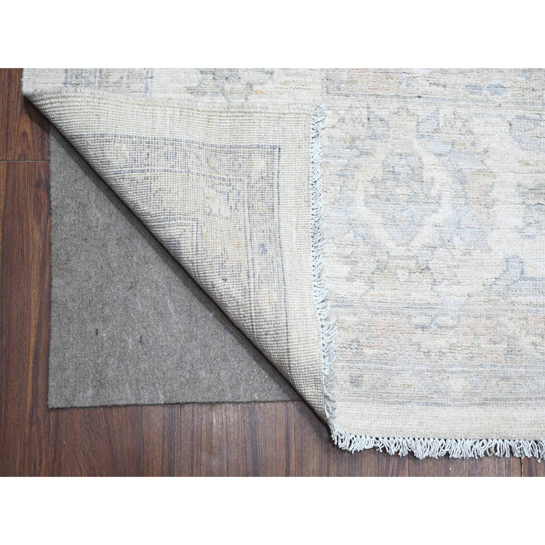 9'10" x 13'11" New Hand Knotted Ivory Wool Rectangle Oriental Rug - MOA10288959