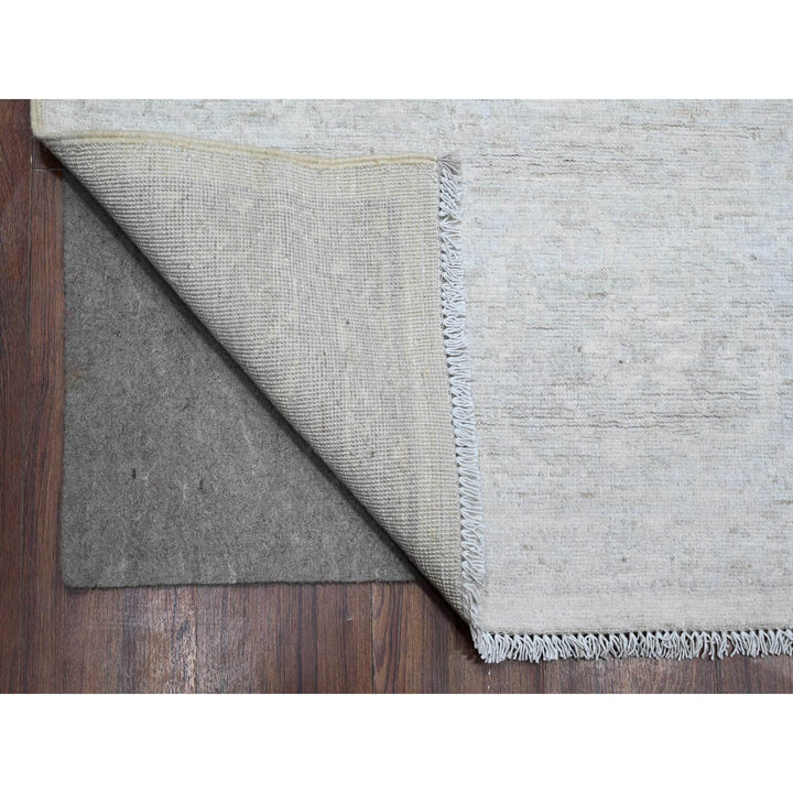 8'11" x 11'7" New Hand Knotted Ivory Wool Rectangle Oriental Rug - MOA10288960