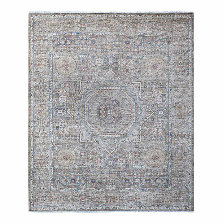 8'3" x 10'0" New Hand Knotted Grey Cotton Rectangle Oriental Rug - MOA10288962