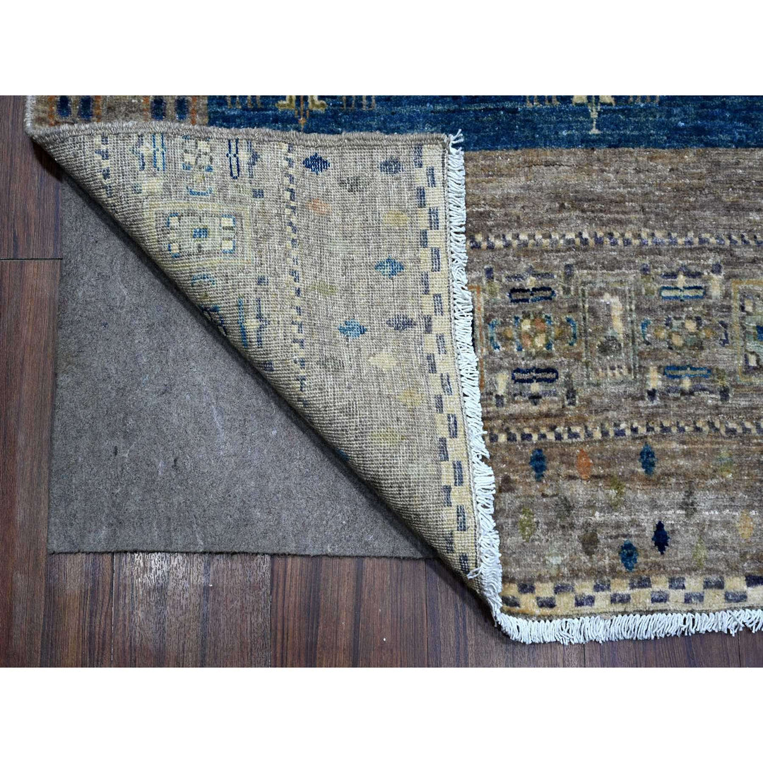 9'1" x 11'8" New Hand Knotted Grey Wool Rectangle Oriental Rug - MOA10288975