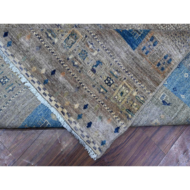 9'1" x 11'8" New Hand Knotted Grey Wool Rectangle Oriental Rug - MOA10288975