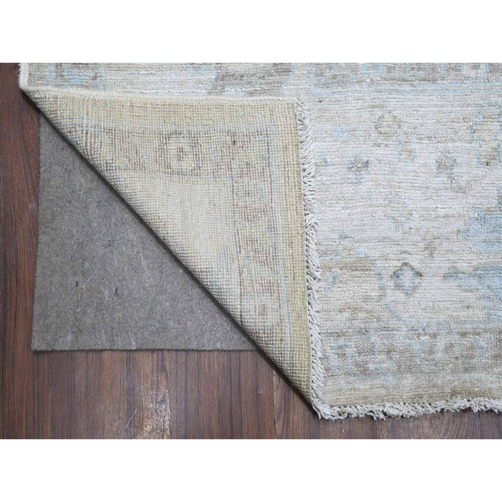 9'0" x 11'9" New Hand Knotted Green Wool Rectangle Oriental Rug - MOA10288978