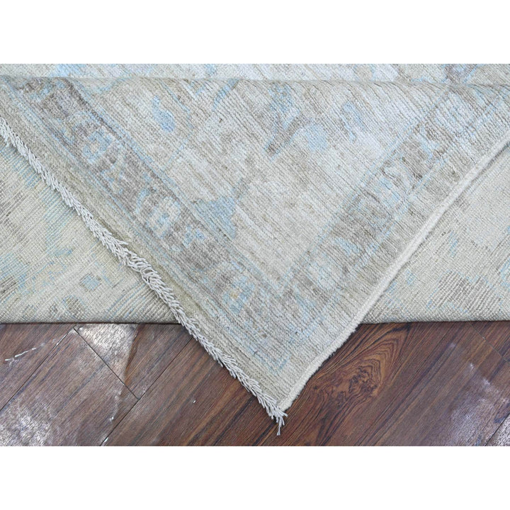 9'0" x 11'9" New Hand Knotted Green Wool Rectangle Oriental Rug - MOA10288978